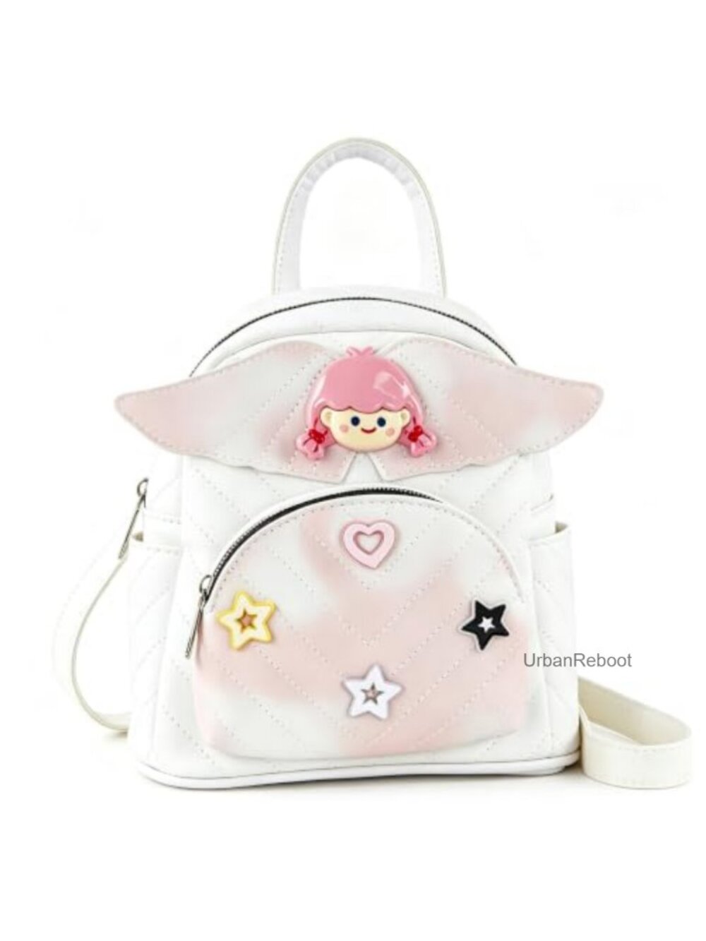 Girls Mini Backpack Angel Wings Corduroy Crossbody Purse Kawaii School Bag